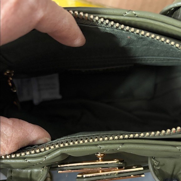 Olive Quilted Vegan Leather Handbag - Picture 8 of 15